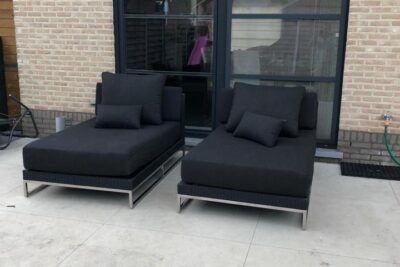 Liegecouch / day-bedden Nova wicker Schwarz