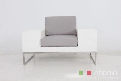 Loungeset Lineo Stuhl wicker Weiß