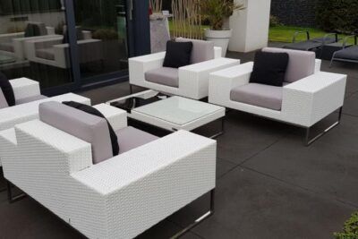 Lounge-Sessel Set Lineo Weiß
