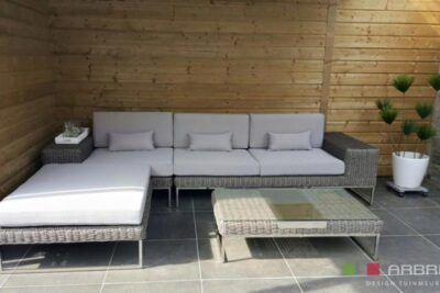 Loungeset Lineo Rundflechten Grau 3 Meter