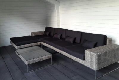 Bezüge Set für Loungeset Lineo 3,80 m. Bank mit Kissen in Teilen