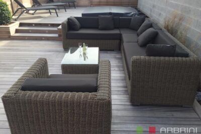Loungeset Arbrini Rund Flechten Naturell