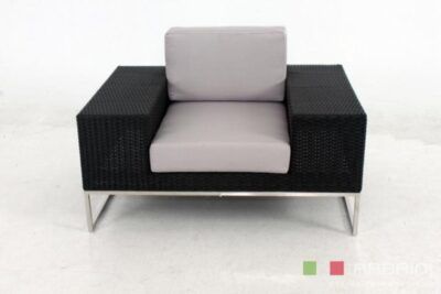 Loungeset Lineo 1x Stuhl wicker Schwarz